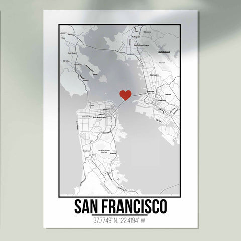 Tranh poster khổ A3 giấy mỹ thuật in hình Love City - San Fransico