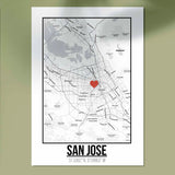 Tranh poster khổ A3 giấy mỹ thuật in hình Love City - San Jose