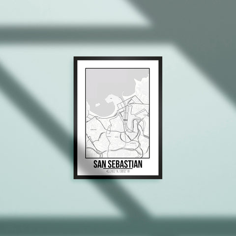 Tranh poster khổ A3 giấy mỹ thuật in hình Love City - San Sebastian