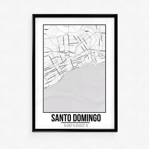 Tranh poster khổ A3 giấy mỹ thuật in hình Love City - Santo Domingo