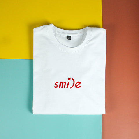 Áo thun unisex cotton 100% in chữ Smile (nhiều màu)