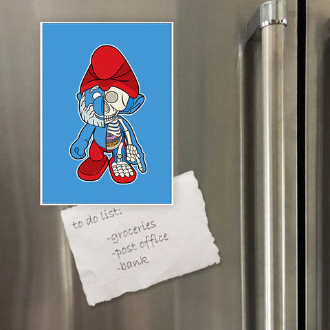 Miếng hít tủ lạnh giữ note in hình Halk Skeleton Smurf