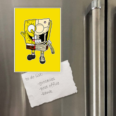 Miếng hít tủ lạnh giữ note in hình Halk Skeleton Spongebob