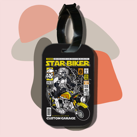 Travel tag cho túi xách/balo du lịch in hình pop culture cartoon series - star wars biker