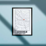 Tranh poster khổ A3 giấy mỹ thuật in hình Love City - Stockholm
