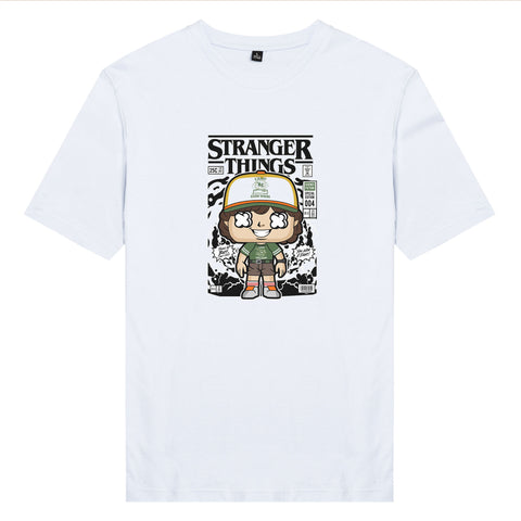 Áo thun unisex cotton in hình pop culture cartoon series - Stranger things (nhiều màu)