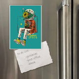 Miếng hít tủ lạnh giữ note in hình Summer Space