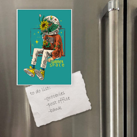 Miếng hít tủ lạnh giữ note in hình Summer Space