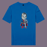 Áo thun unisex cotton in hình Half Skeleton series - Superman (nhiều màu)