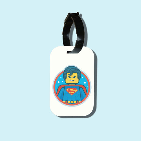 Travel tag cho túi xách/balo du lịch in hình Superman Lego