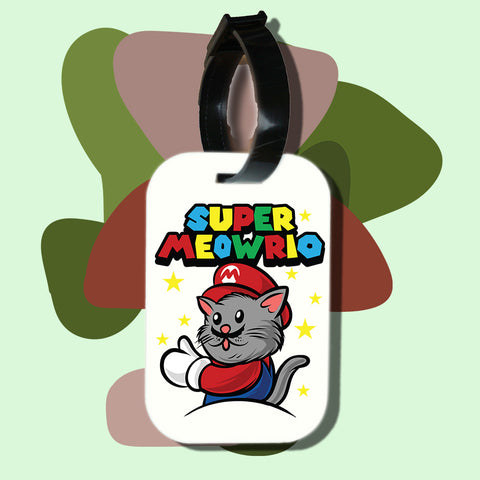 Travel tag cho túi xách/balo du lịch in hình Cat Lover series - Super Meowrio