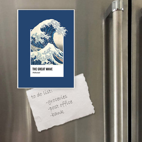 Miếng hít tủ lạnh giữ note in hình Pantone The great wave