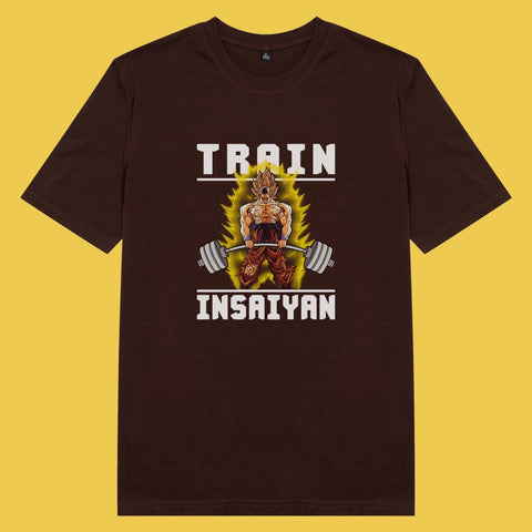 Áo thun unisex cotton in hình Dragonball - Train in Saiyan (nhiều màu)