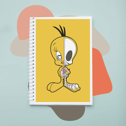 Sổ tay notebook giấy ford in hình Half Skeleton Tweety Duck