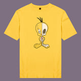 Áo thun unisex cotton in hình Half Skeleton series - Tweety half (nhiều màu)