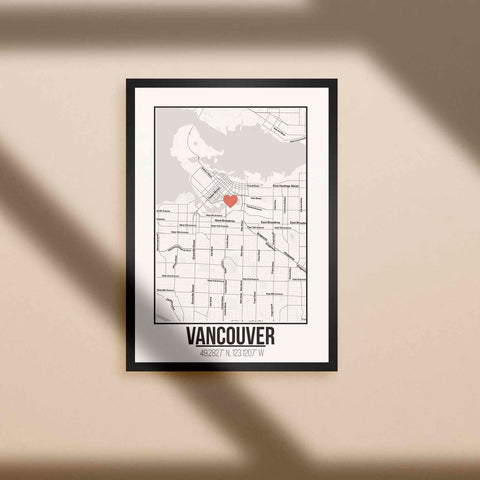 Tranh poster khổ A3 giấy mỹ thuật in hình Love City - Vancouver
