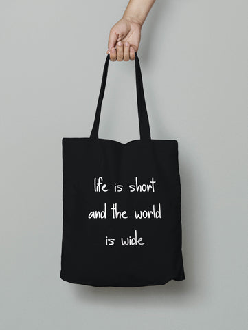 Túi tote in hình Travel Quote - Life is short