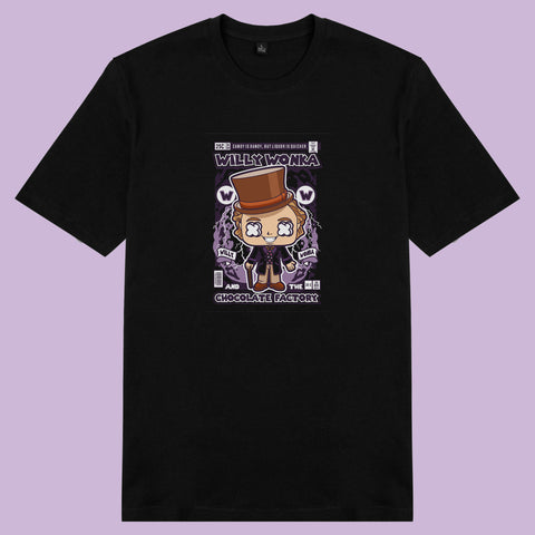 Áo thun unisex cotton in hình pop culture cartoon series - Willy Wonka (nhiều màu)