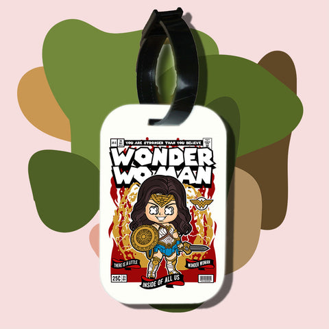 Travel tag cho túi xách/balo du lịch in hình pop culture cartoon series - Wonder Woman