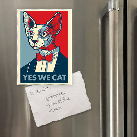 Miếng hít tủ lạnh giữ note in hình Yes we cat