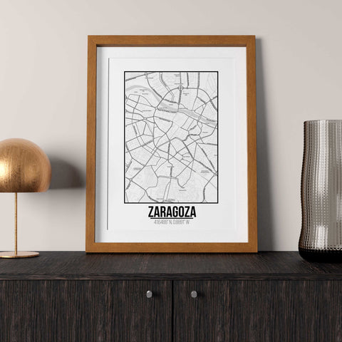 Tranh poster khổ A3 giấy mỹ thuật in hình Love City - Zaragoza